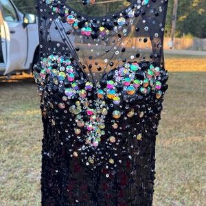Clarisse Black Sequin Prom Dress